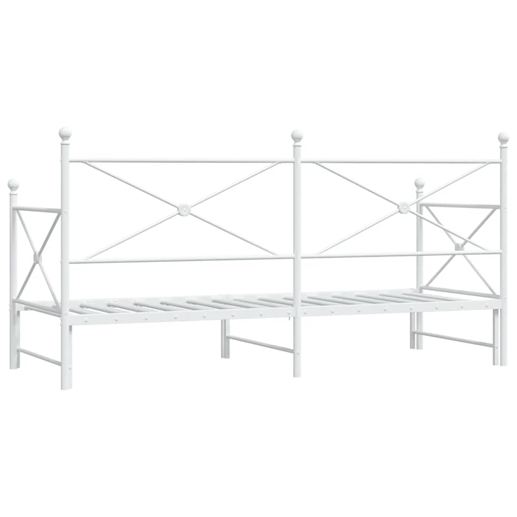 Lit de jour avec lit gigogne sans matelas blanc 90x190 cm acier - XIOS