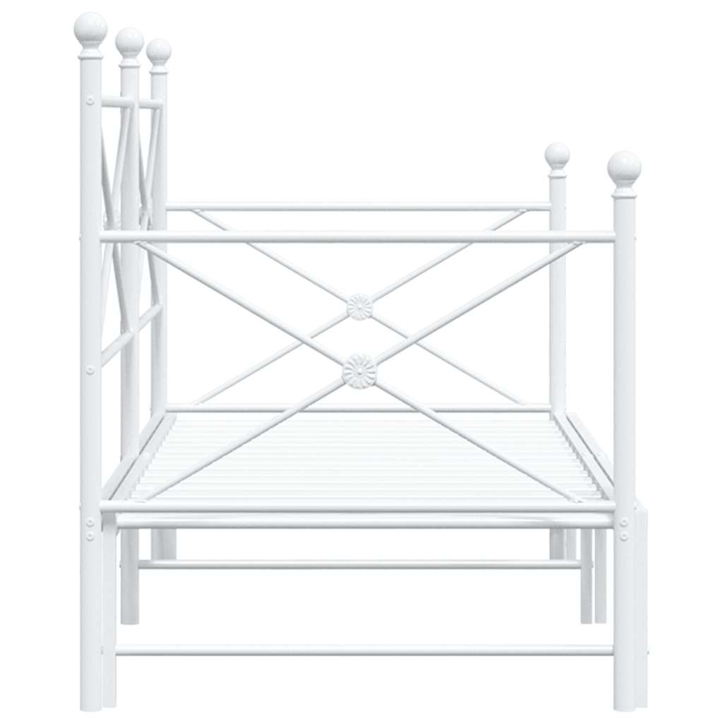 Lit de jour avec lit gigogne sans matelas blanc 90x200 cm acier - XIOS