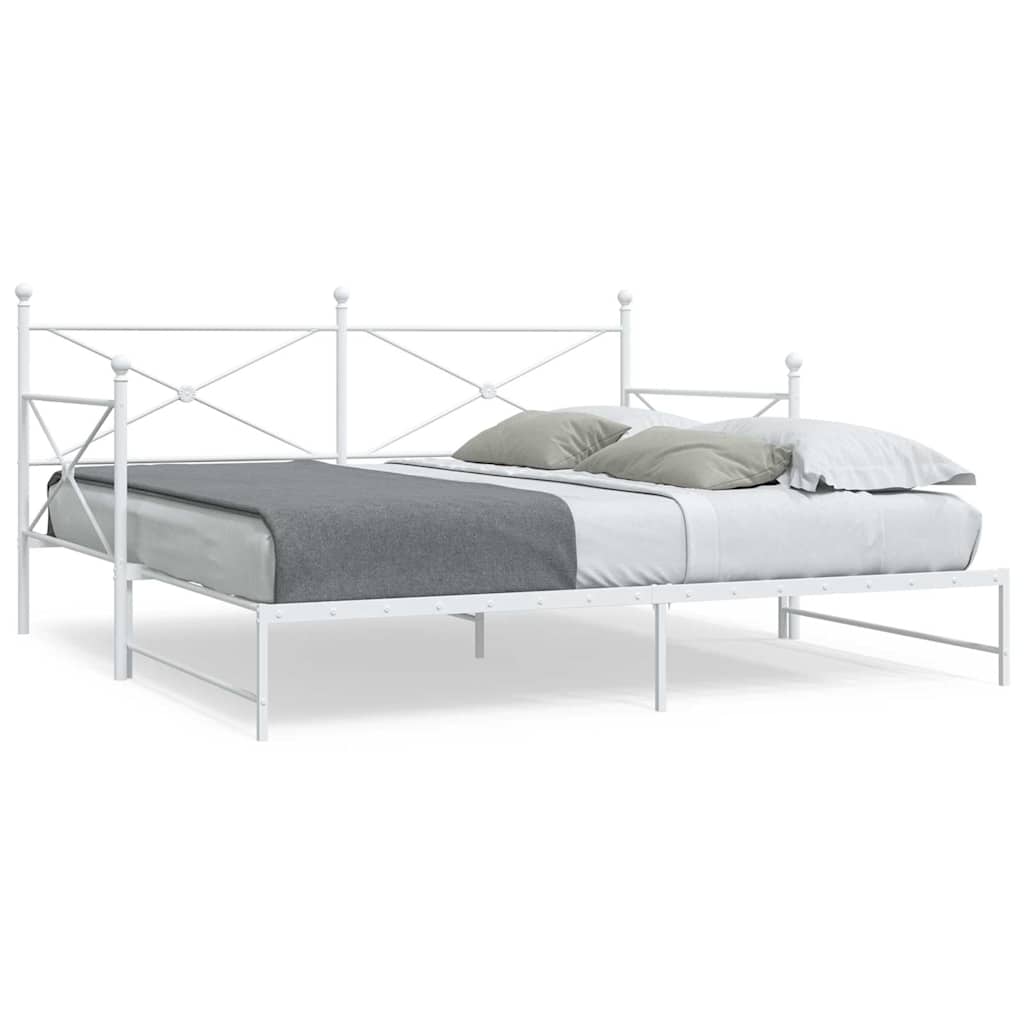 Lit de jour avec lit gigogne sans matelas blanc 100x190cm acier - XIOS