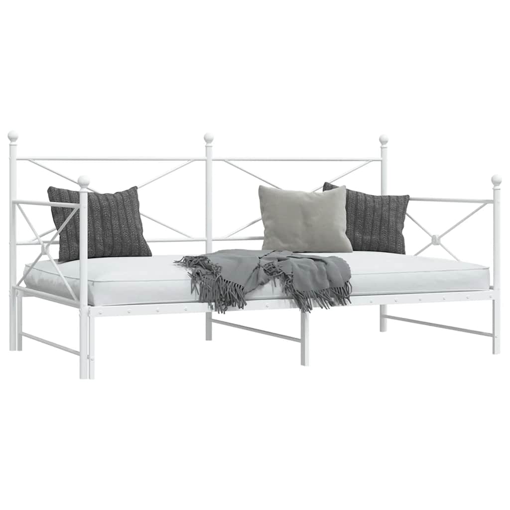 Lit de jour avec lit gigogne sans matelas blanc 107x203cm acier - XIOS