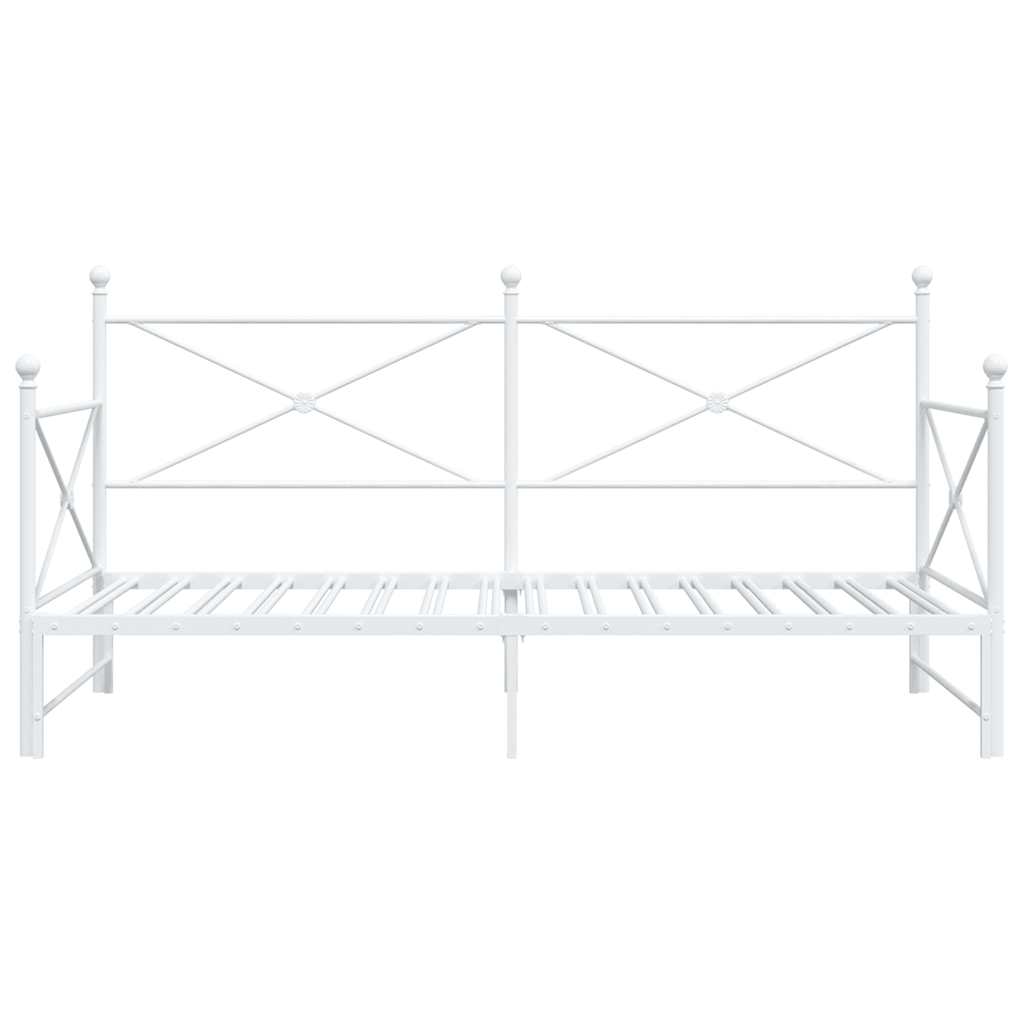 Lit de jour avec lit gigogne sans matelas blanc 107x203cm acier - XIOS