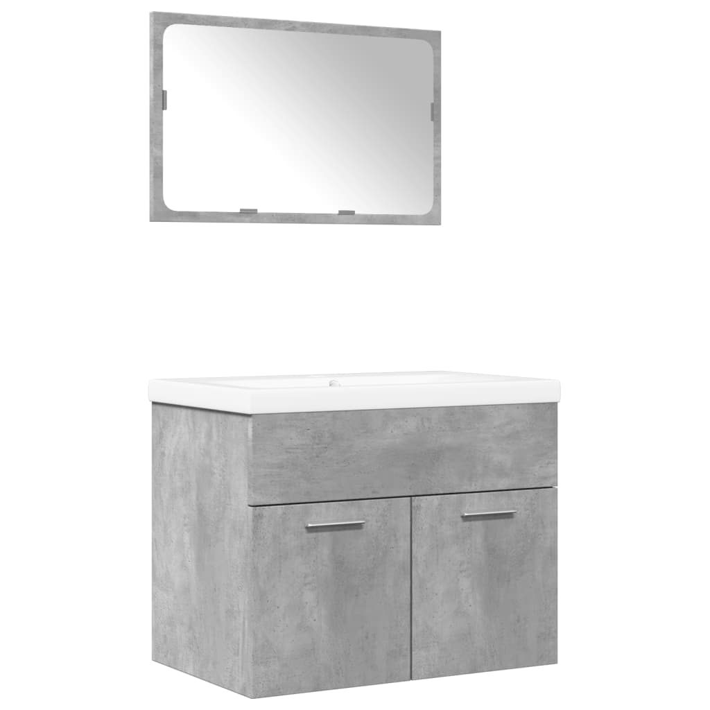 Ensemble de meubles de salle de bain 3 pcs gris béton