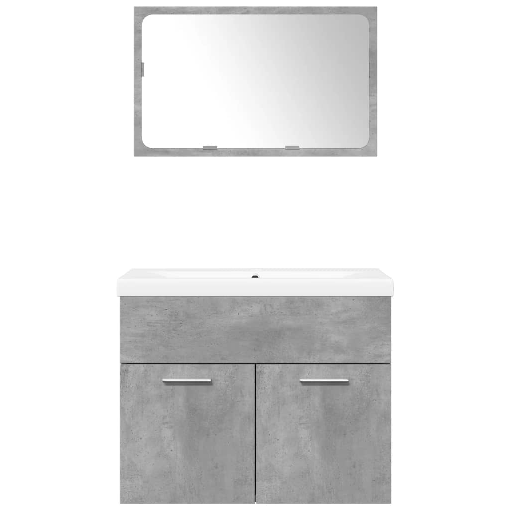 Ensemble de meubles de salle de bain 3 pcs gris béton