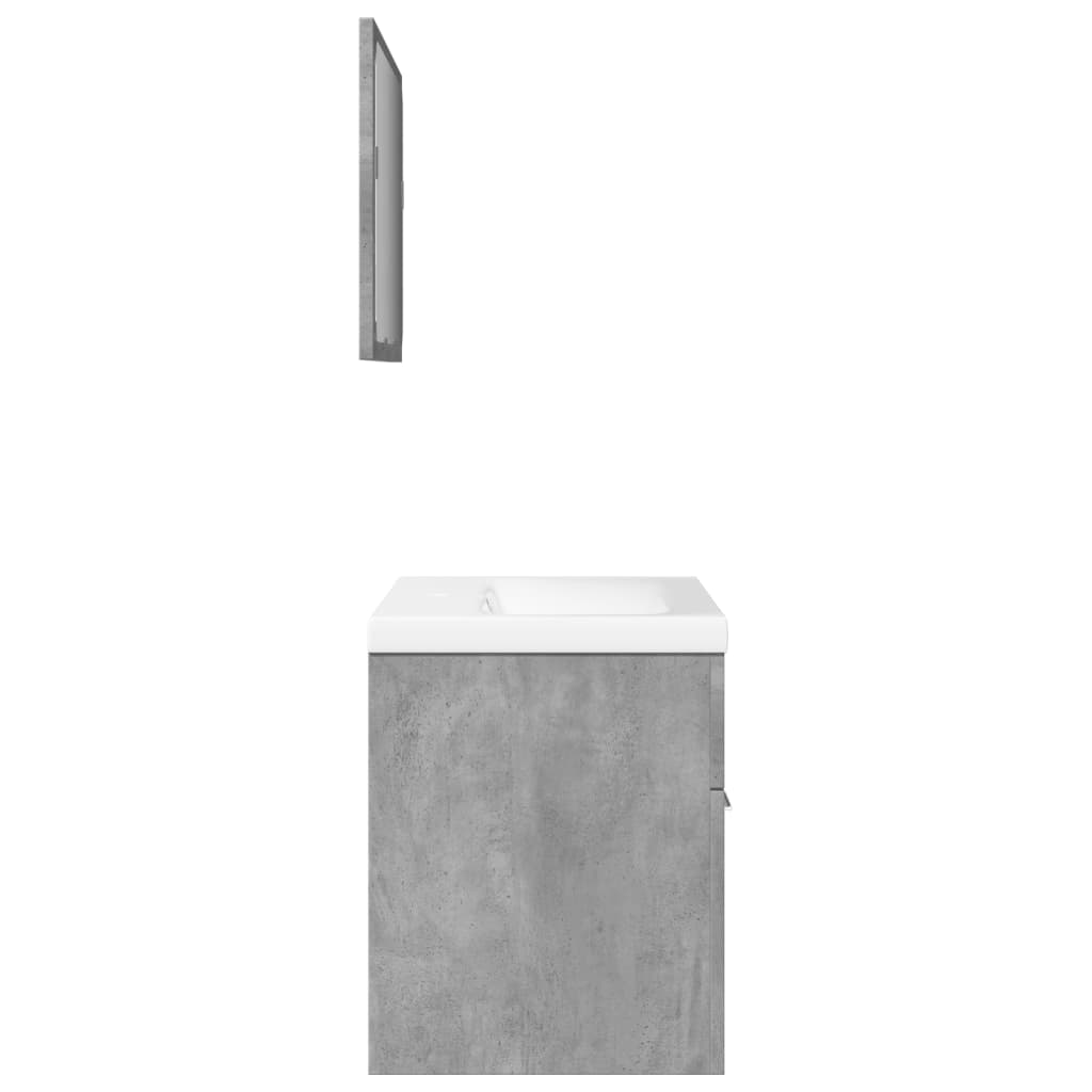 Ensemble de meubles de salle de bain 3 pcs gris béton