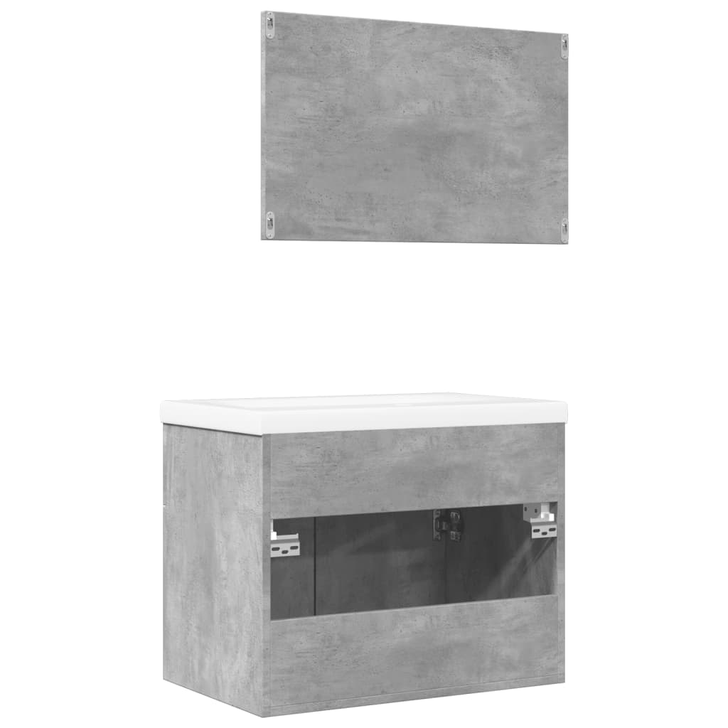 Ensemble de meubles de salle de bain 3 pcs gris béton