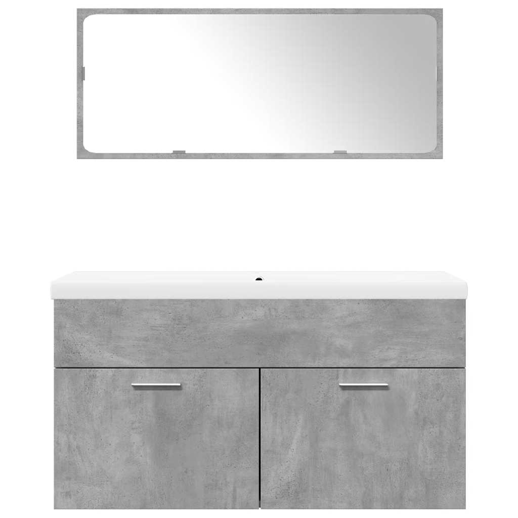 Ensemble de meubles de salle de bain 3 pcs gris béton
