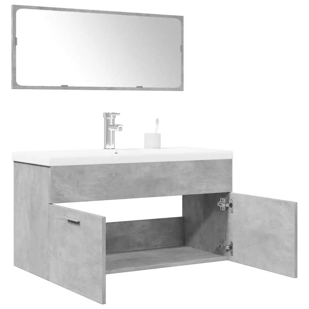 Ensemble de meubles de salle de bain 3 pcs gris béton - XIOS