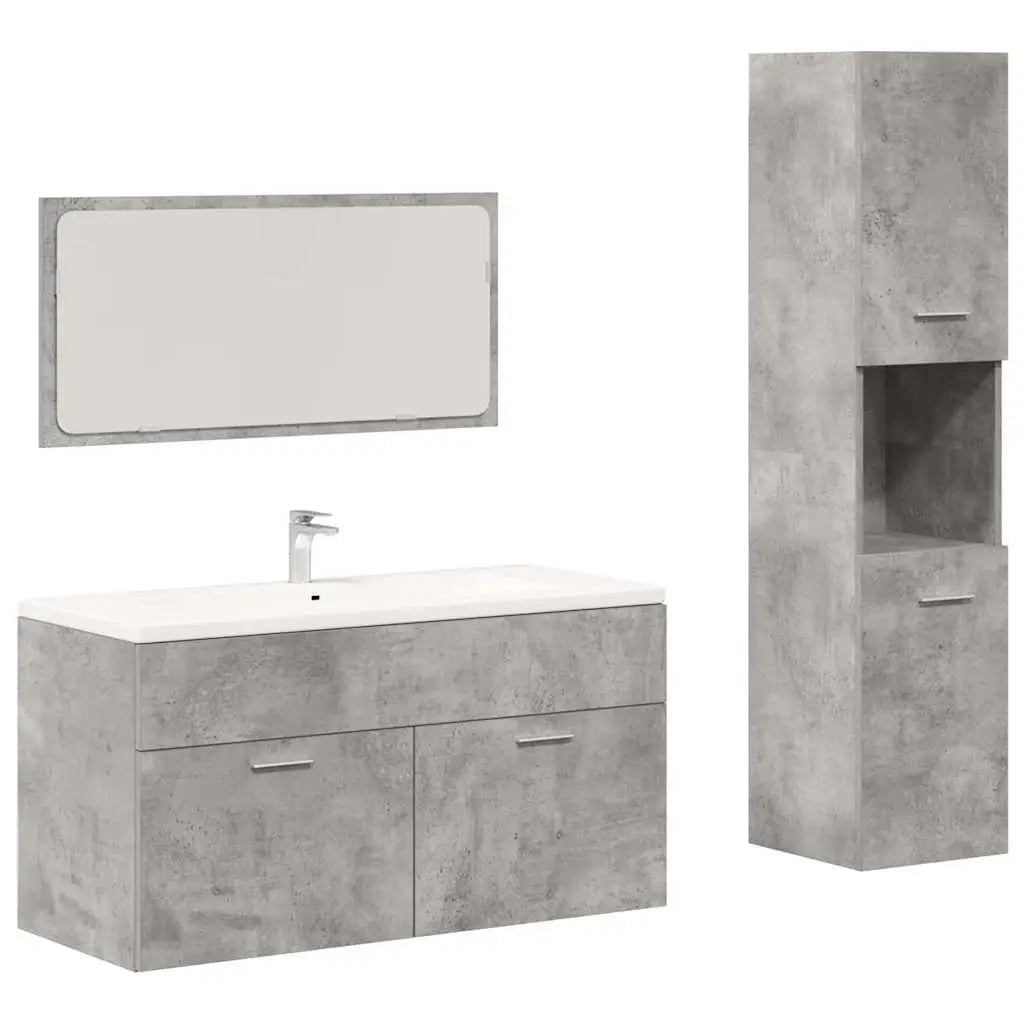Ensemble de meubles de salle de bain 3 pcs gris béton - XIOS