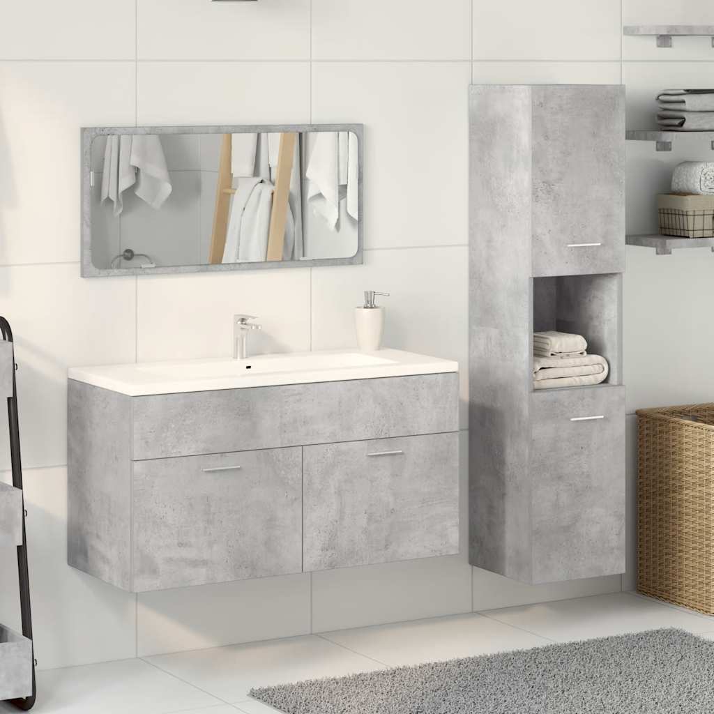 Ensemble de meubles de salle de bain 3 pcs gris béton