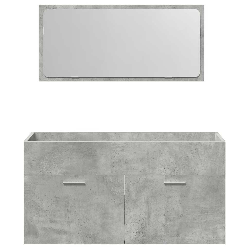 Ensemble de meubles de salle de bain 3 pcs gris béton