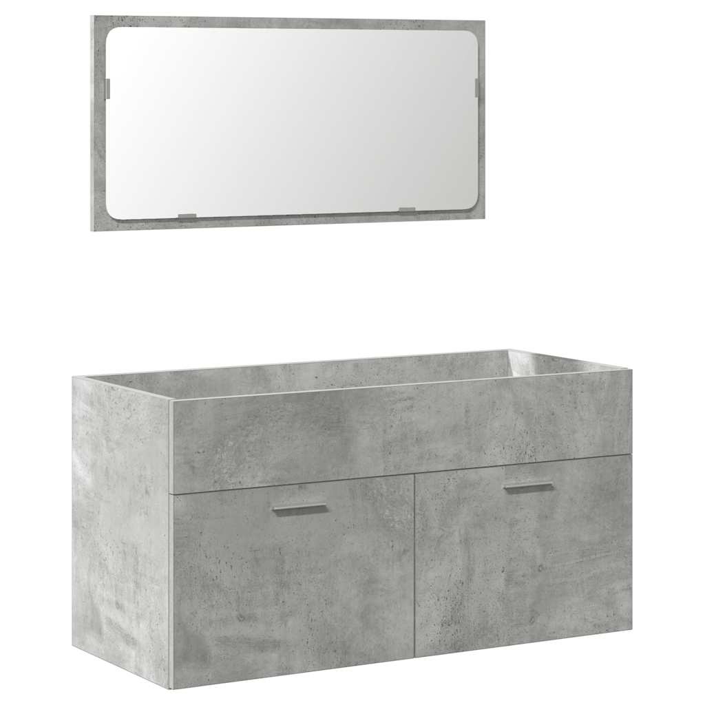 Ensemble de meubles de salle de bain 3 pcs gris béton