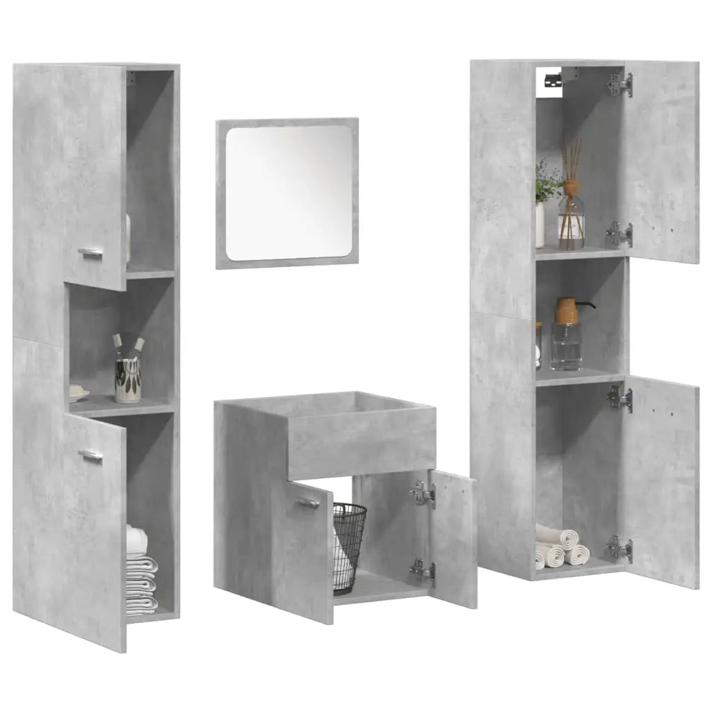 Ensemble de meubles de salle de bain 4 pcs gris béton - XIOS