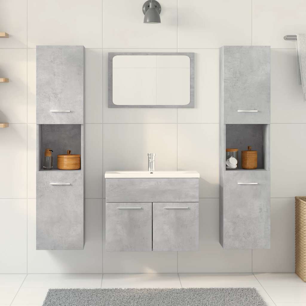 Ensemble de meubles de salle de bain 4 pcs gris béton