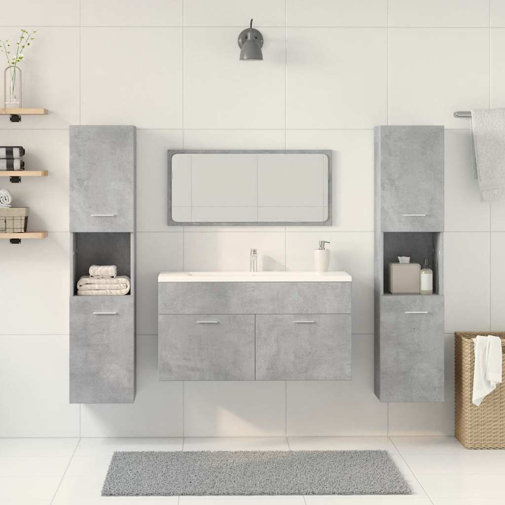 Ensemble de meubles de salle de bain 4 pcs gris béton