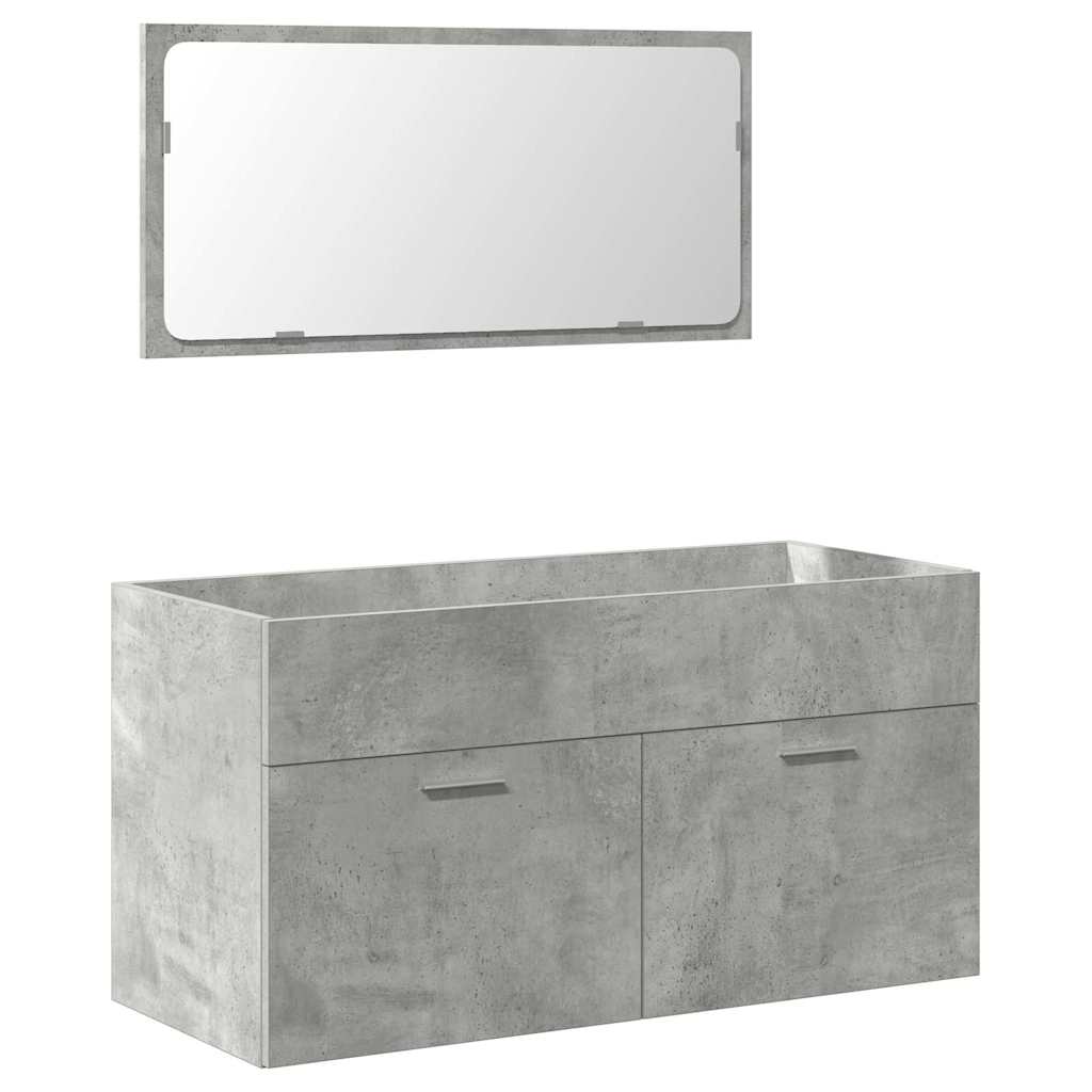 Ensemble de meubles de salle de bain 4 pcs gris béton
