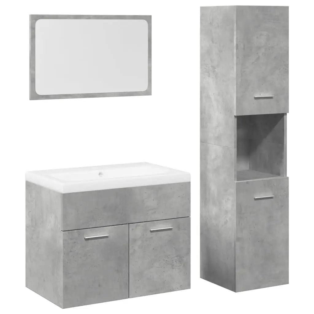 Ensemble de meubles de salle de bain 4 pcs gris béton - XIOS