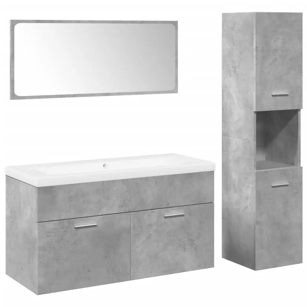 Ensemble de meubles de salle de bain 4 pcs gris béton - XIOS