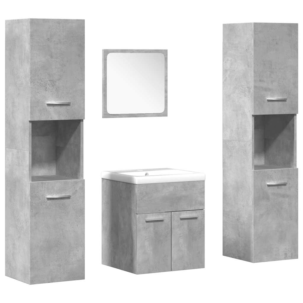 Ensemble de meubles de salle de bain 5 pcs gris béton