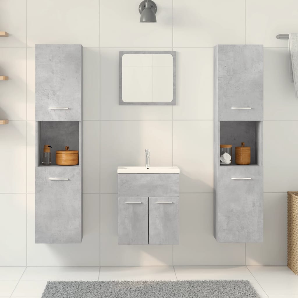 Ensemble de meubles de salle de bain 5 pcs gris béton