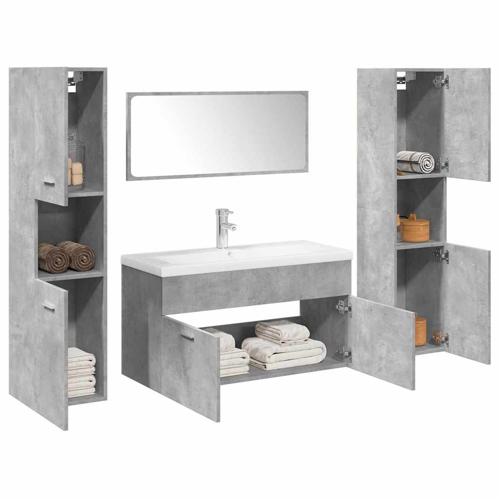 Ensemble de meubles de salle de bain 5 pcs gris béton
