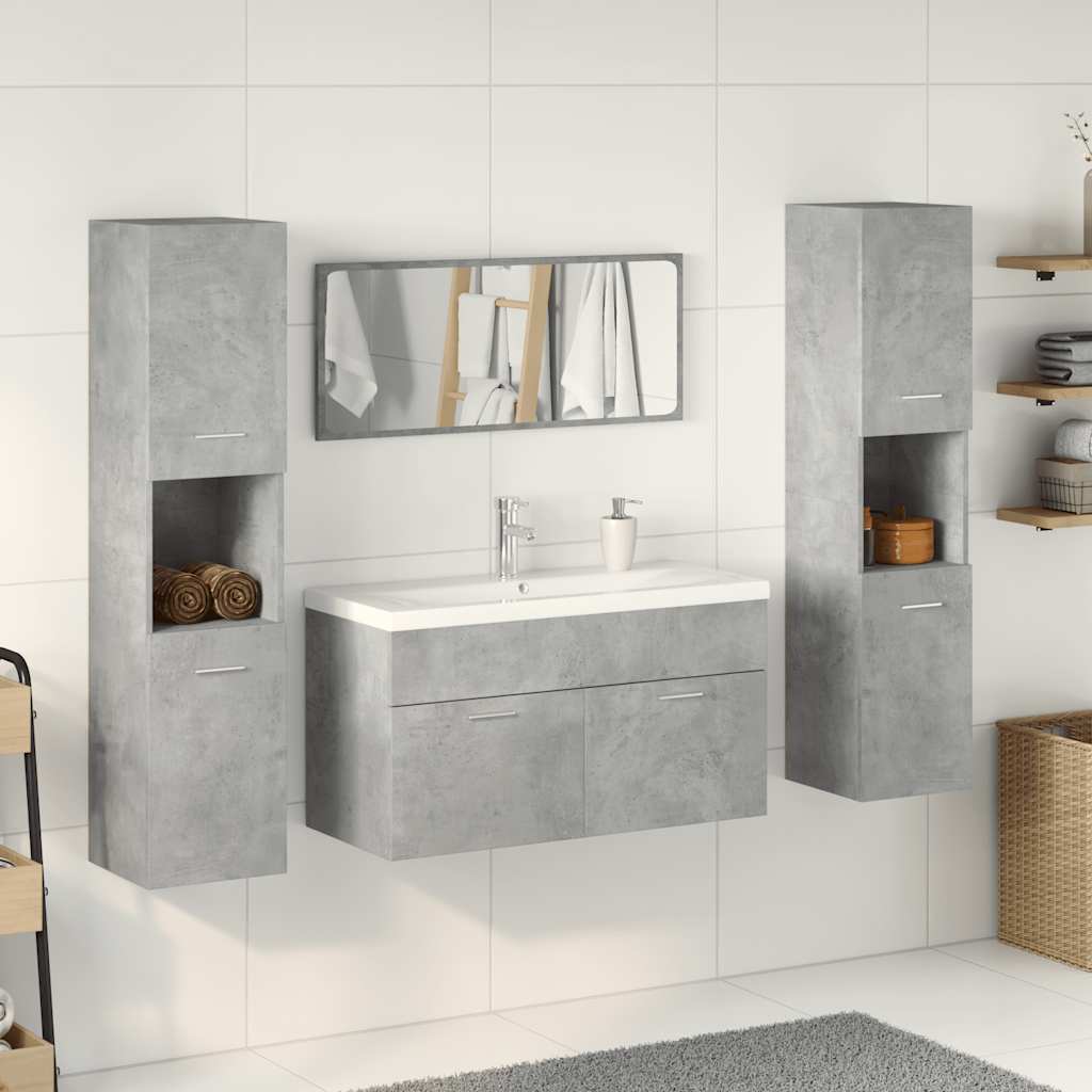 Ensemble de meubles de salle de bain 5 pcs gris béton