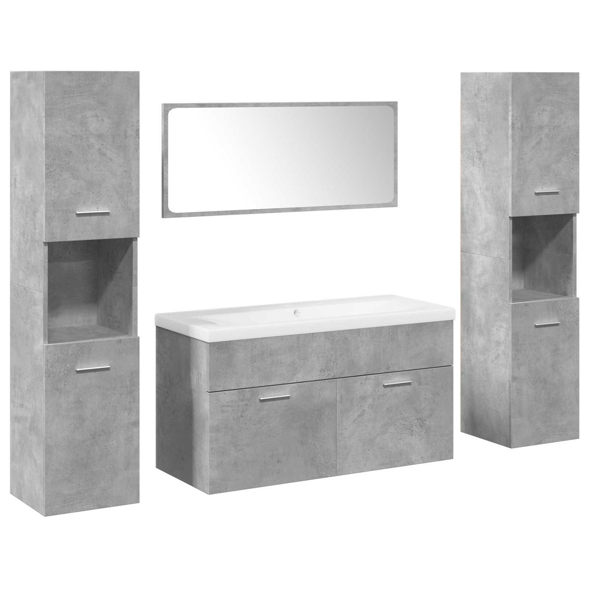 Ensemble de meubles de salle de bain 5 pcs gris béton