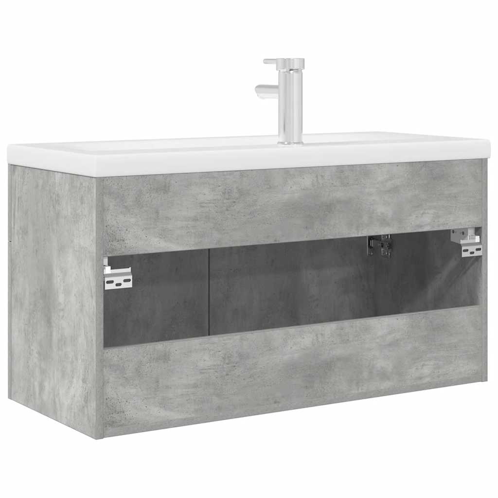 Armoire lavabo de salle de bain avec bassin intégré et robinet