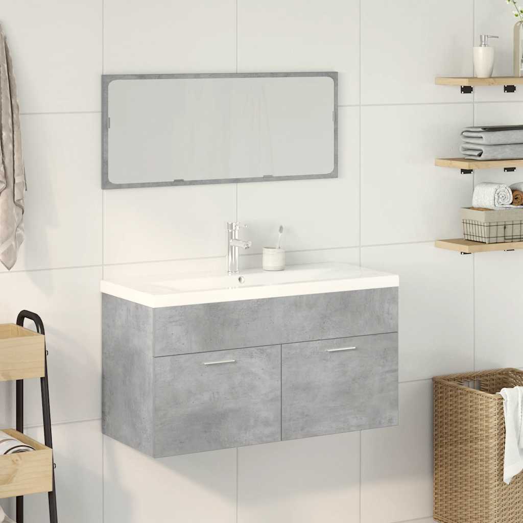 Ensemble de meubles de salle de bain 3 pcs gris béton