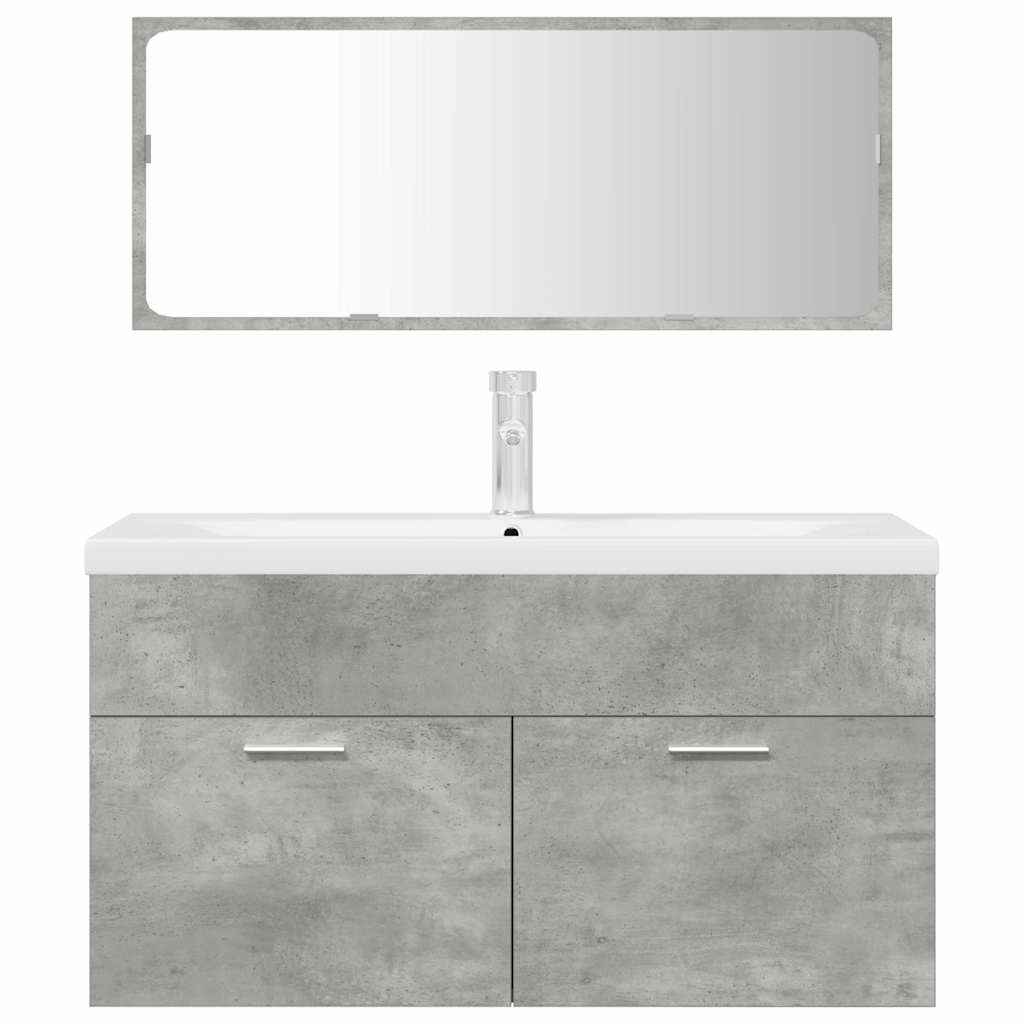 Ensemble de meubles de salle de bain 3 pcs gris béton