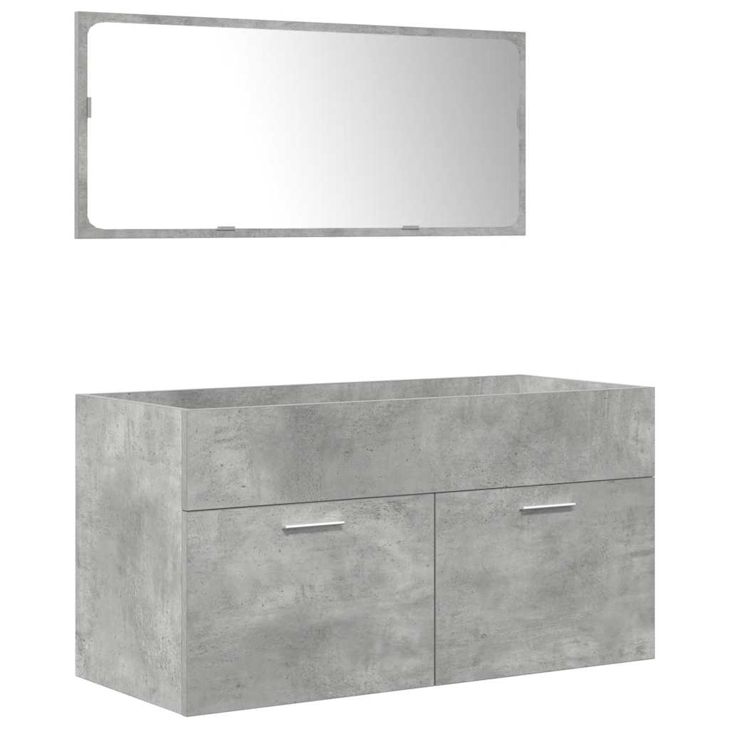 Ensemble de meubles de salle de bain 3 pcs gris béton
