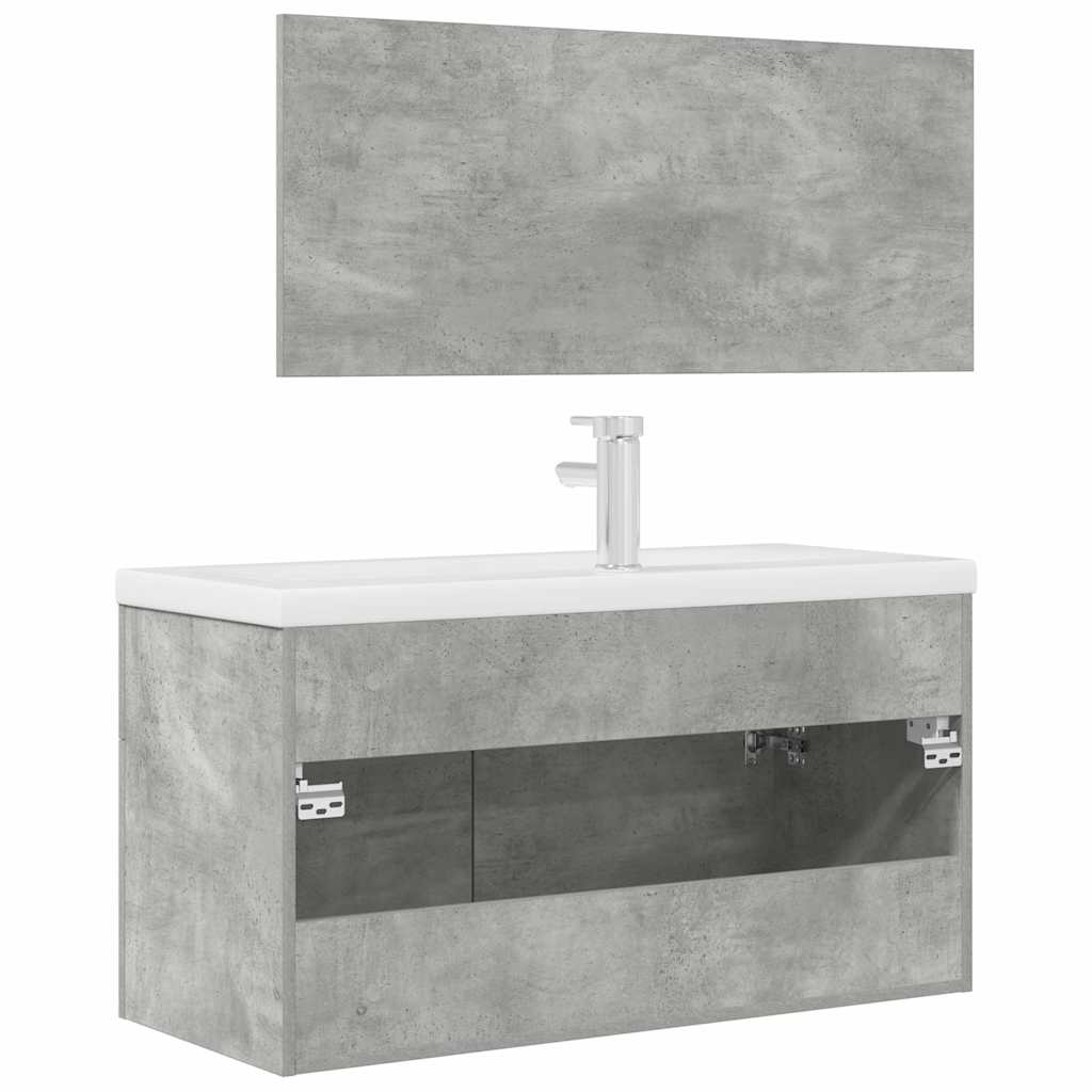 Ensemble de meubles de salle de bain 3 pcs gris béton