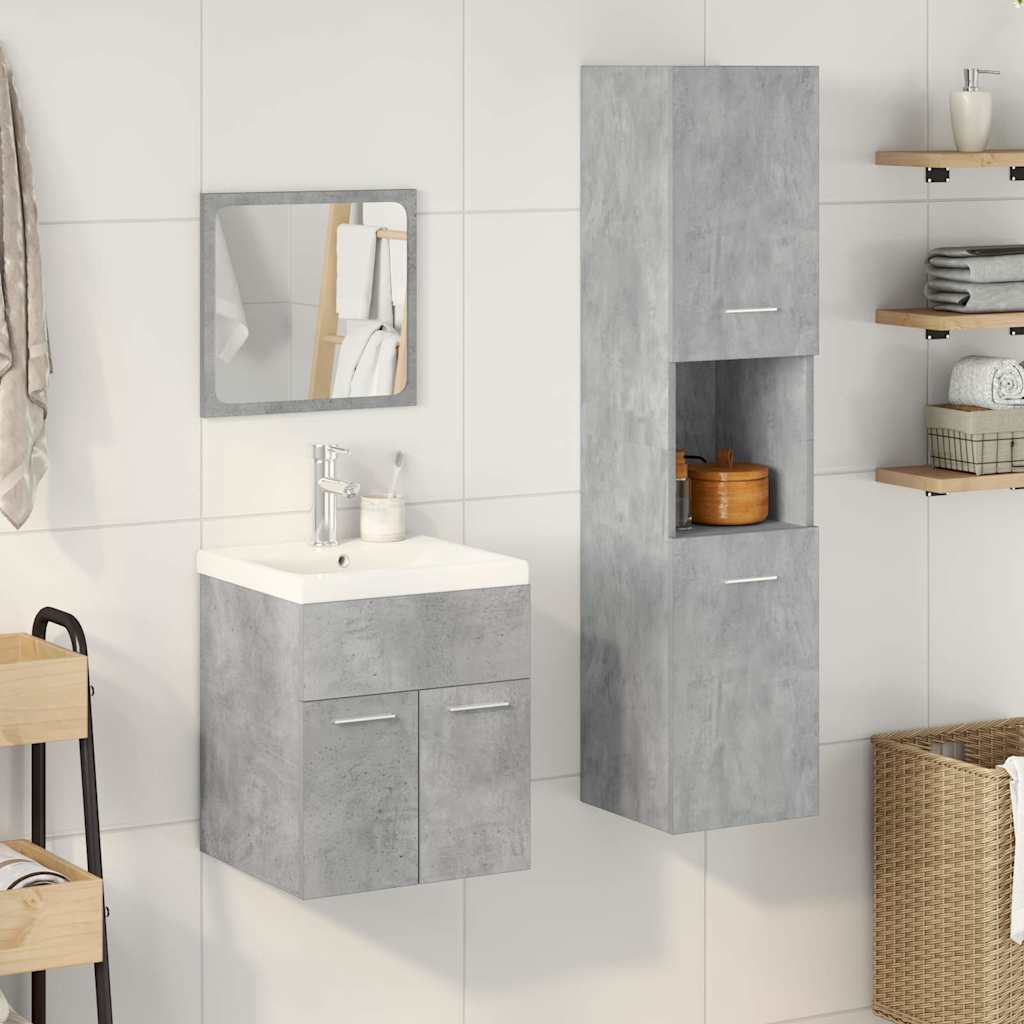 Ensemble de meubles de salle de bain 4 pcs gris béton