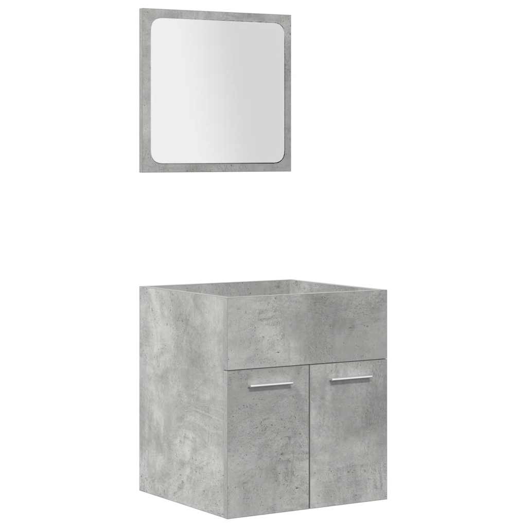 Ensemble de meubles de salle de bain 4 pcs gris béton