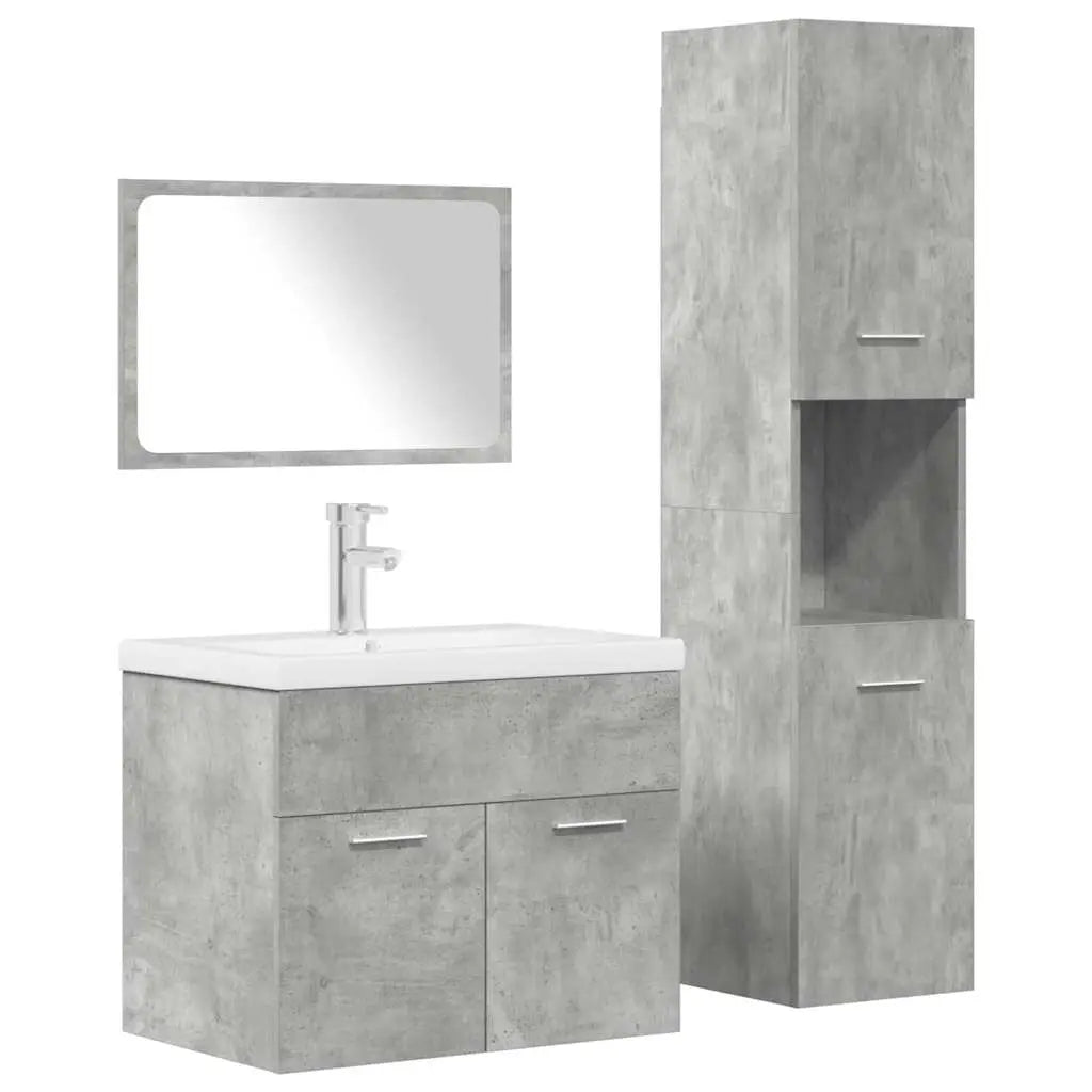 Ensemble de meubles de salle de bain 4 pcs gris béton - XIOS