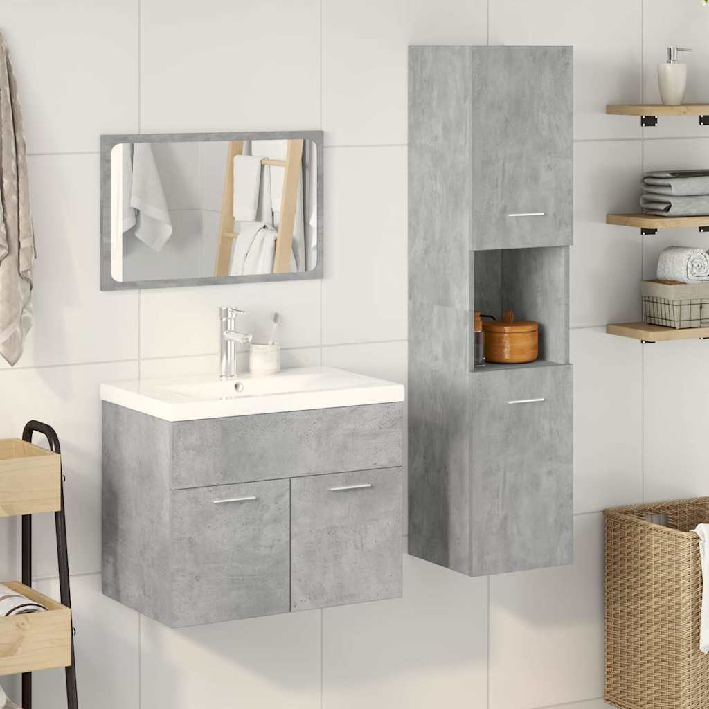 Ensemble de meubles de salle de bain 4 pcs gris béton