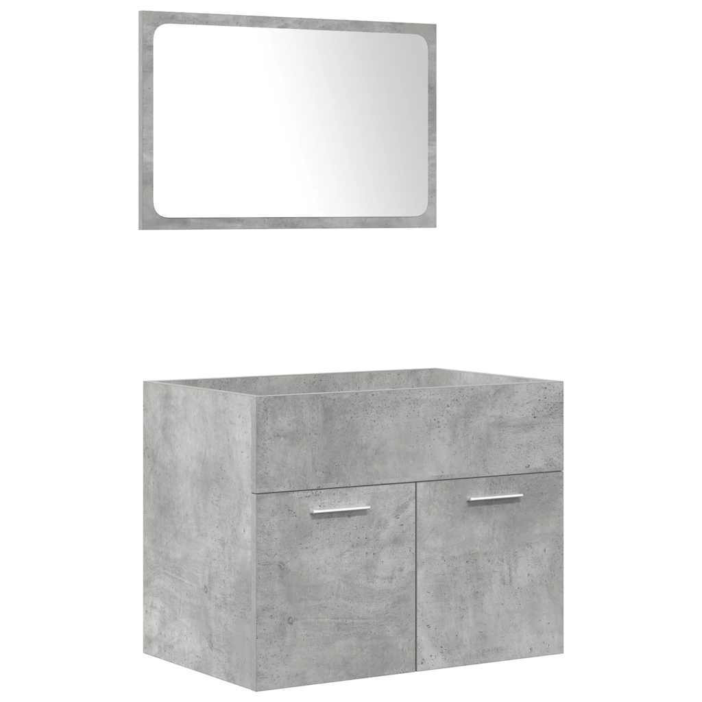 Ensemble de meubles de salle de bain 4 pcs gris béton