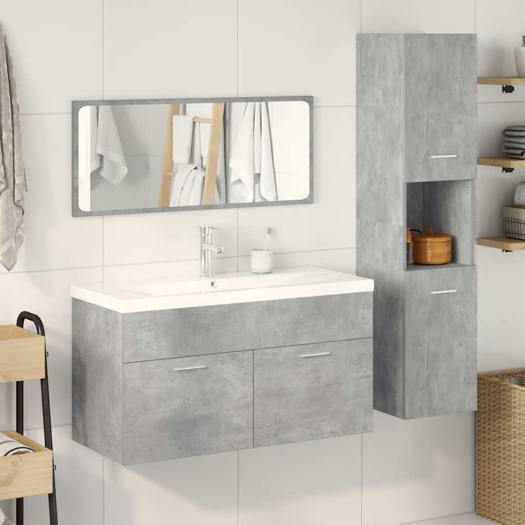 Ensemble de meubles de salle de bain 4 pcs gris béton