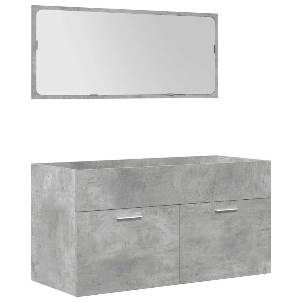 Ensemble de meubles de salle de bain 4 pcs gris béton