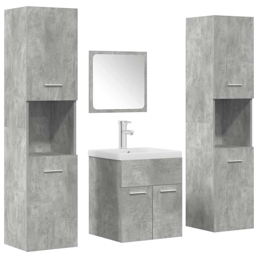 Ensemble de meubles de salle de bain 5 pcs gris béton