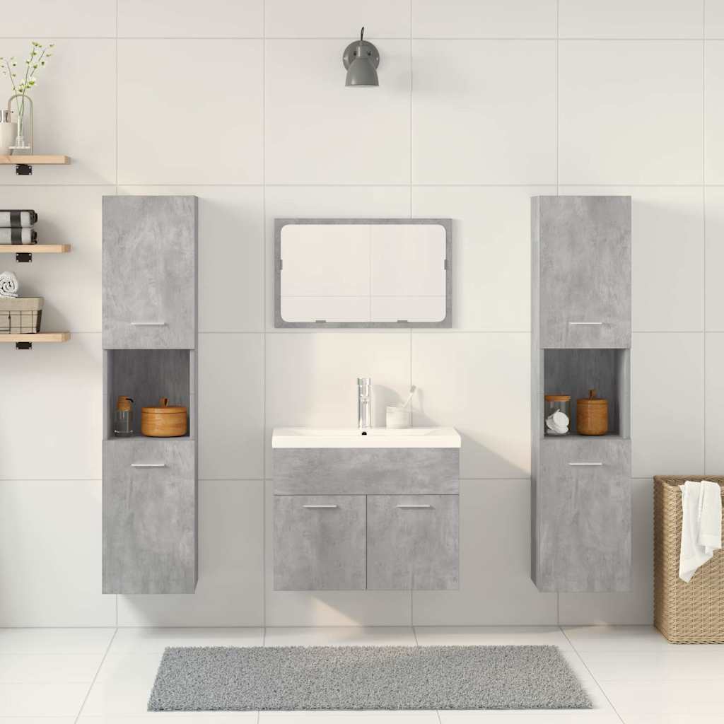 Ensemble de meubles de salle de bain 5 pcs gris béton