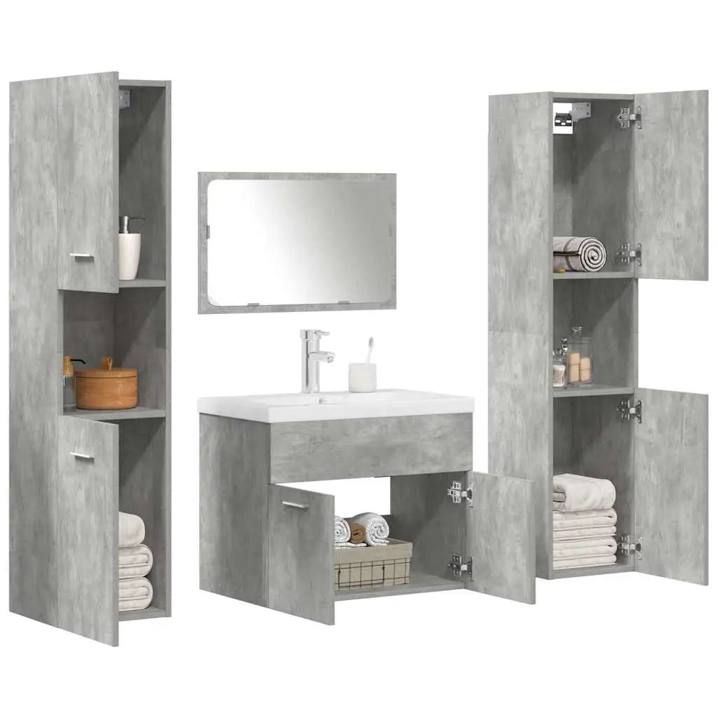 Ensemble de meubles de salle de bain 5 pcs gris béton - XIOS