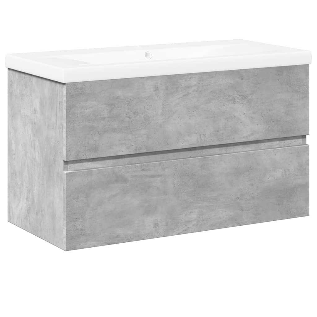 Ensemble de meubles de salle de bain 2 pcs gris béton