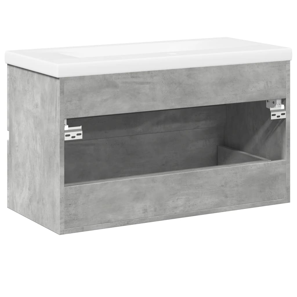 Ensemble de meubles de salle de bain 2 pcs gris béton