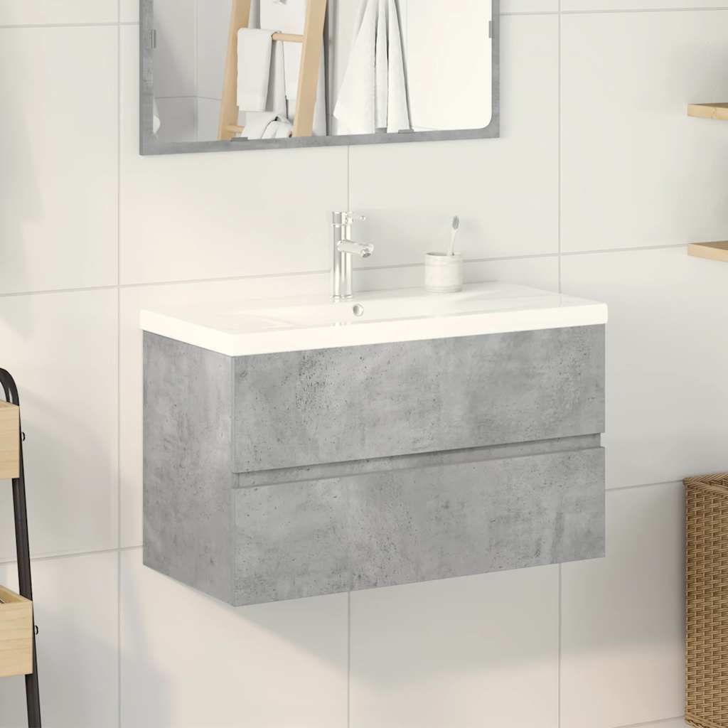 Ensemble de meubles de salle de bain 2 pcs gris béton