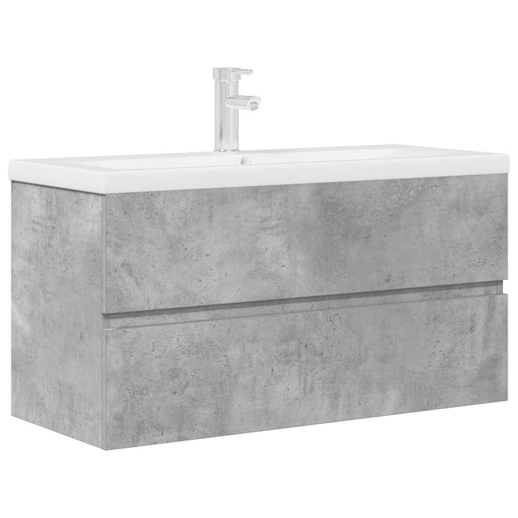 Ensemble de meubles de salle de bain 2 pcs gris béton