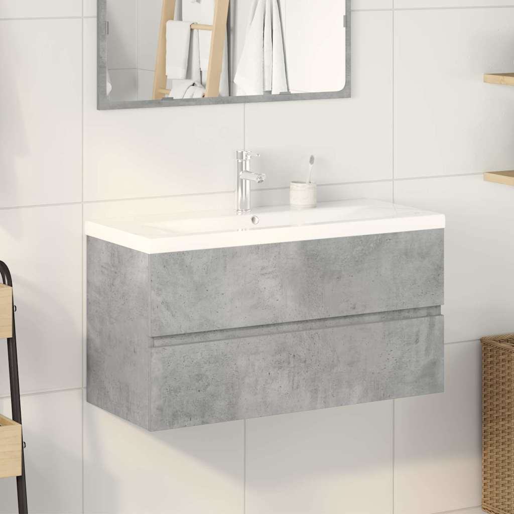 Ensemble de meubles de salle de bain 2 pcs gris béton