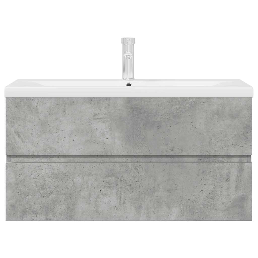 Ensemble de meubles de salle de bain 2 pcs gris béton