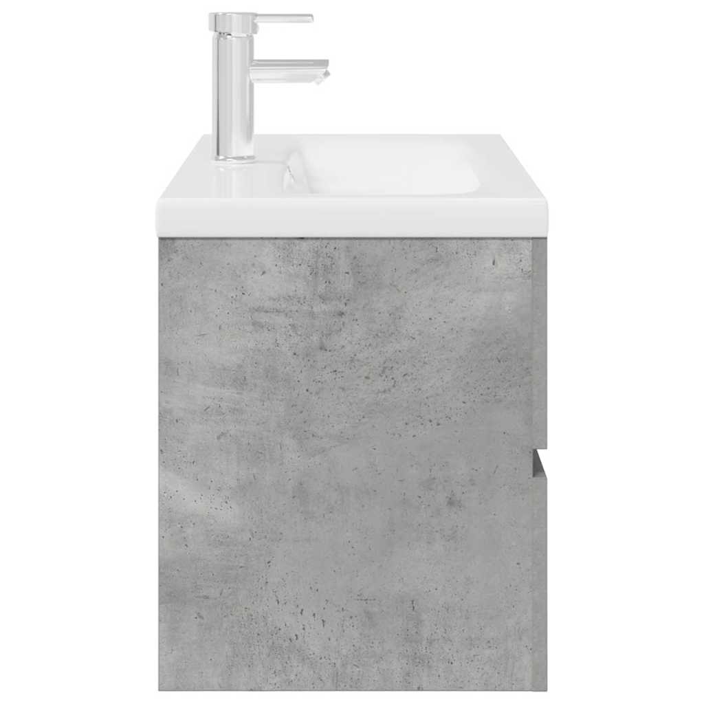 Ensemble de meubles de salle de bain 2 pcs gris béton