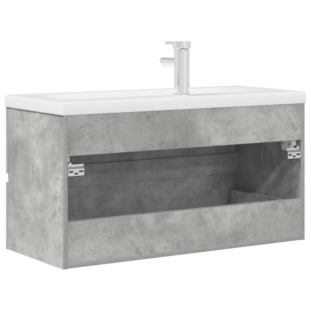 Ensemble de meubles de salle de bain 2 pcs gris béton
