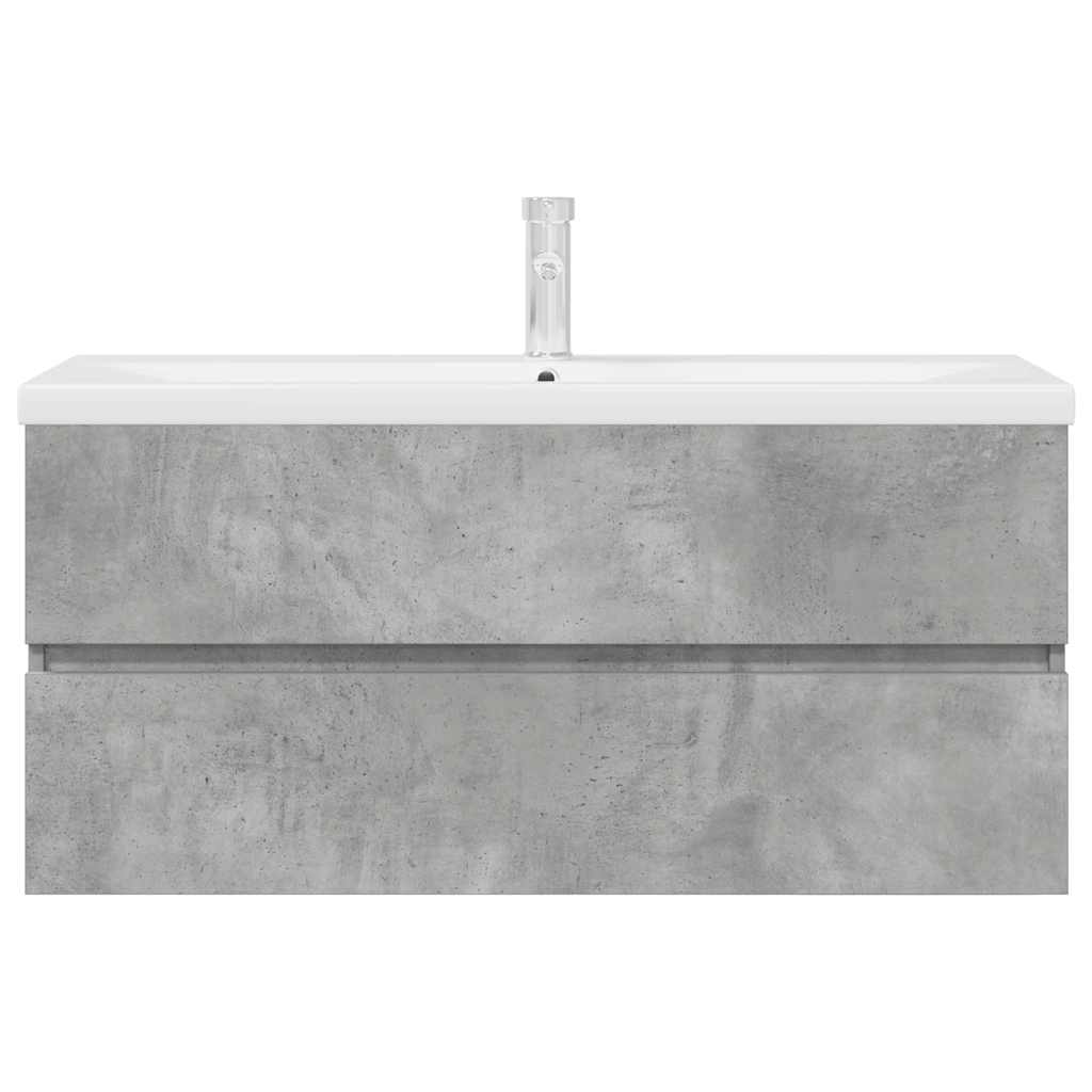 Ensemble de meubles de salle de bain 2 pcs gris béton